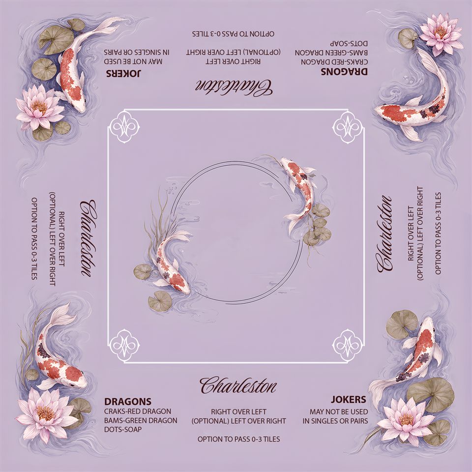 Lavender Koi American Mah Jongg mat by NouveauMahj